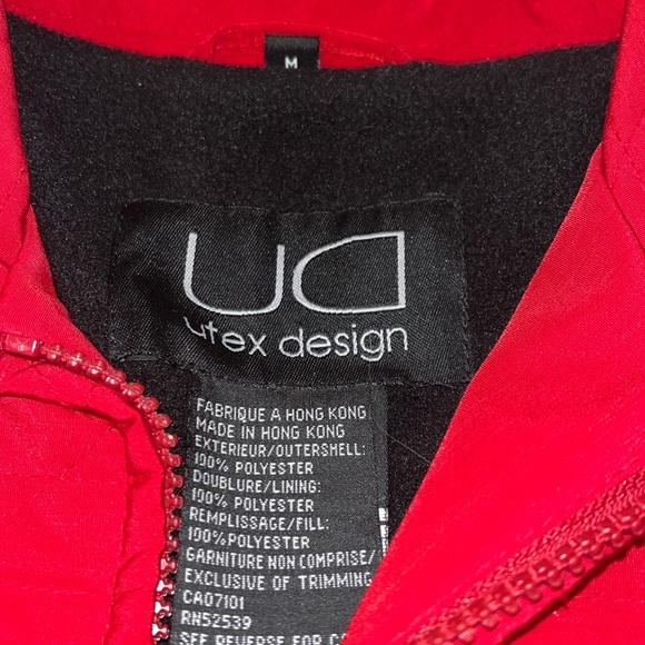 Utex Design Red Puffer Coat - Picture 6 of 8